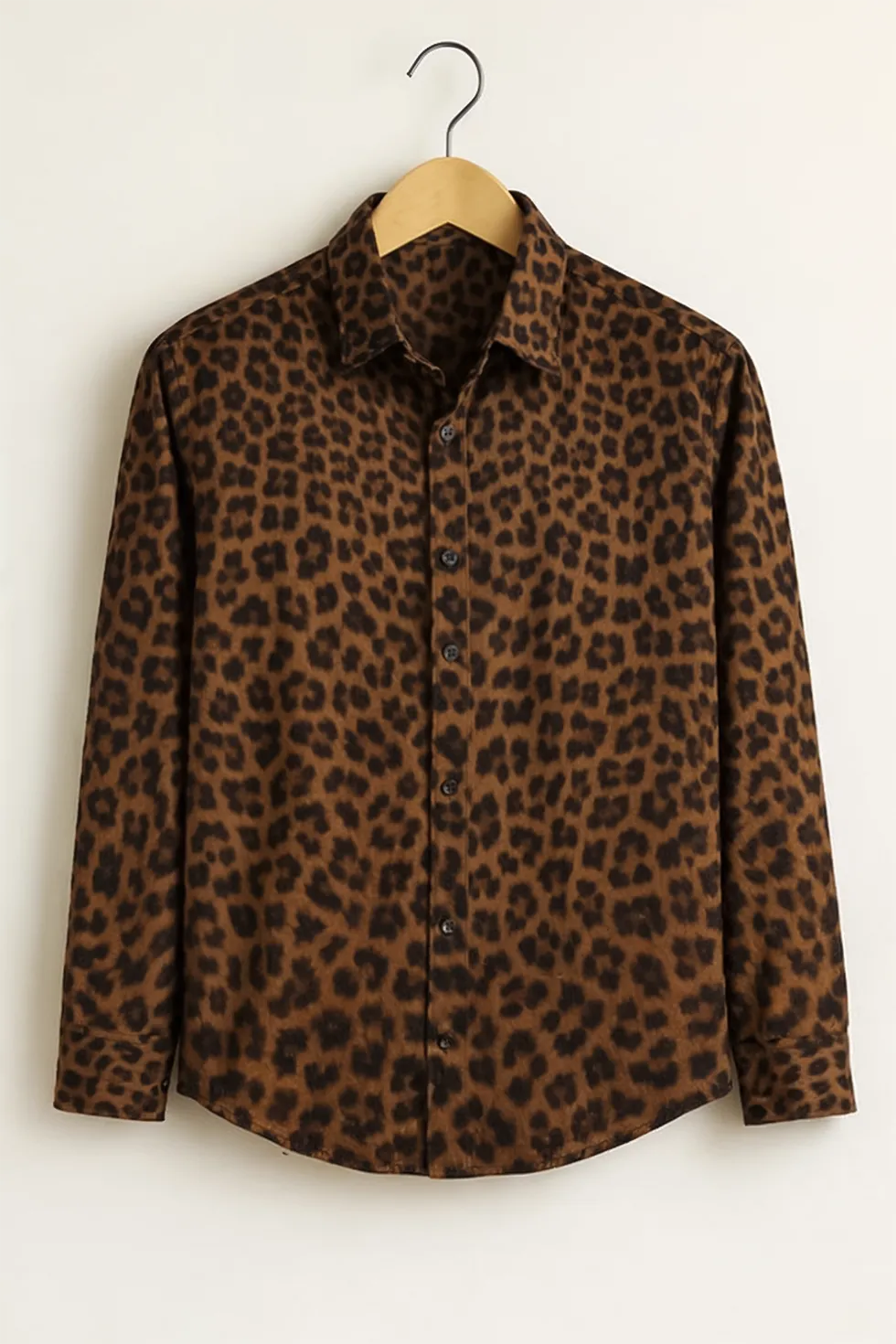Men’s Luxury Brown Leopard Print Shirt