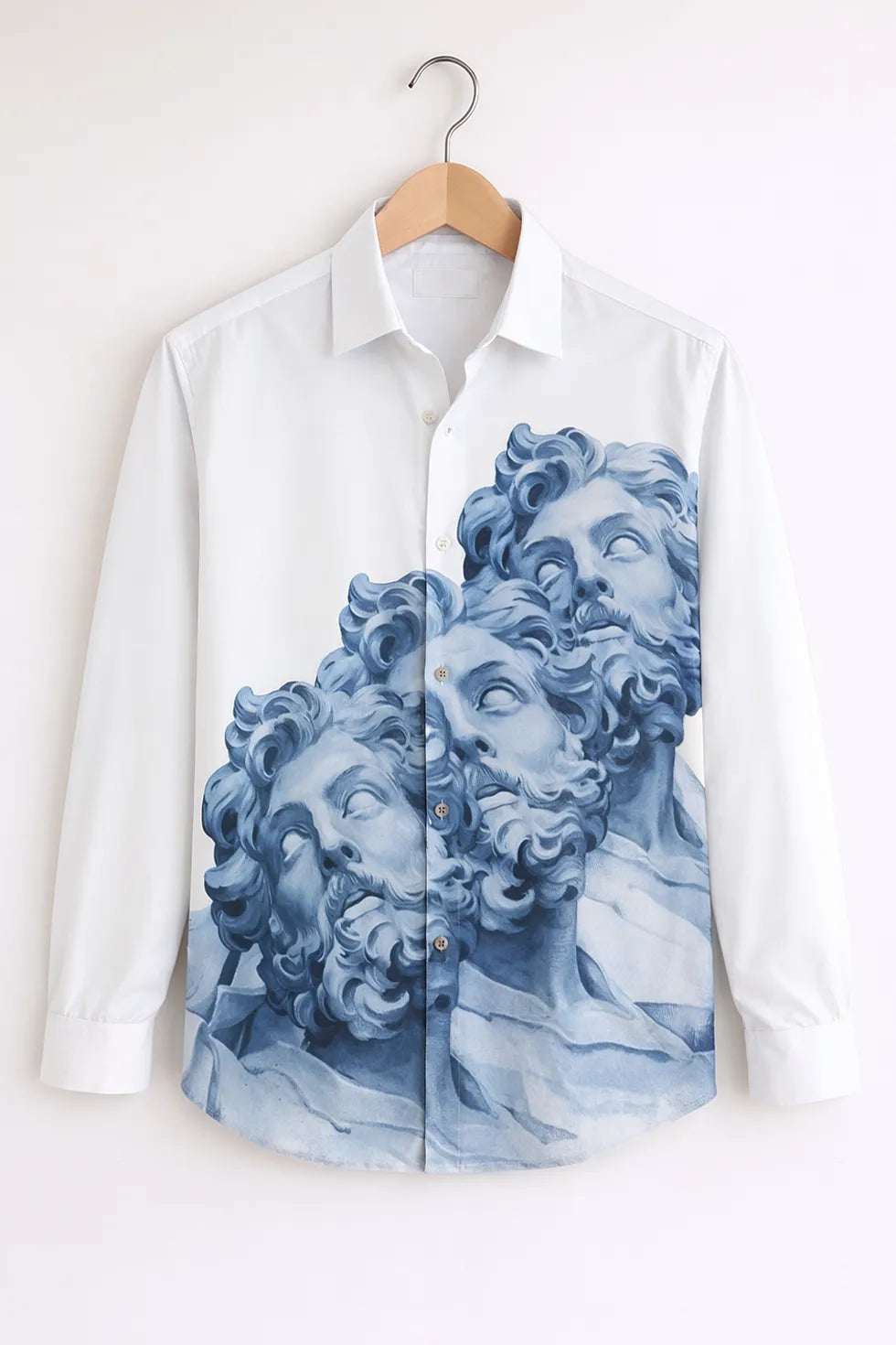 Men’s White Classical Statue Art Shirt
