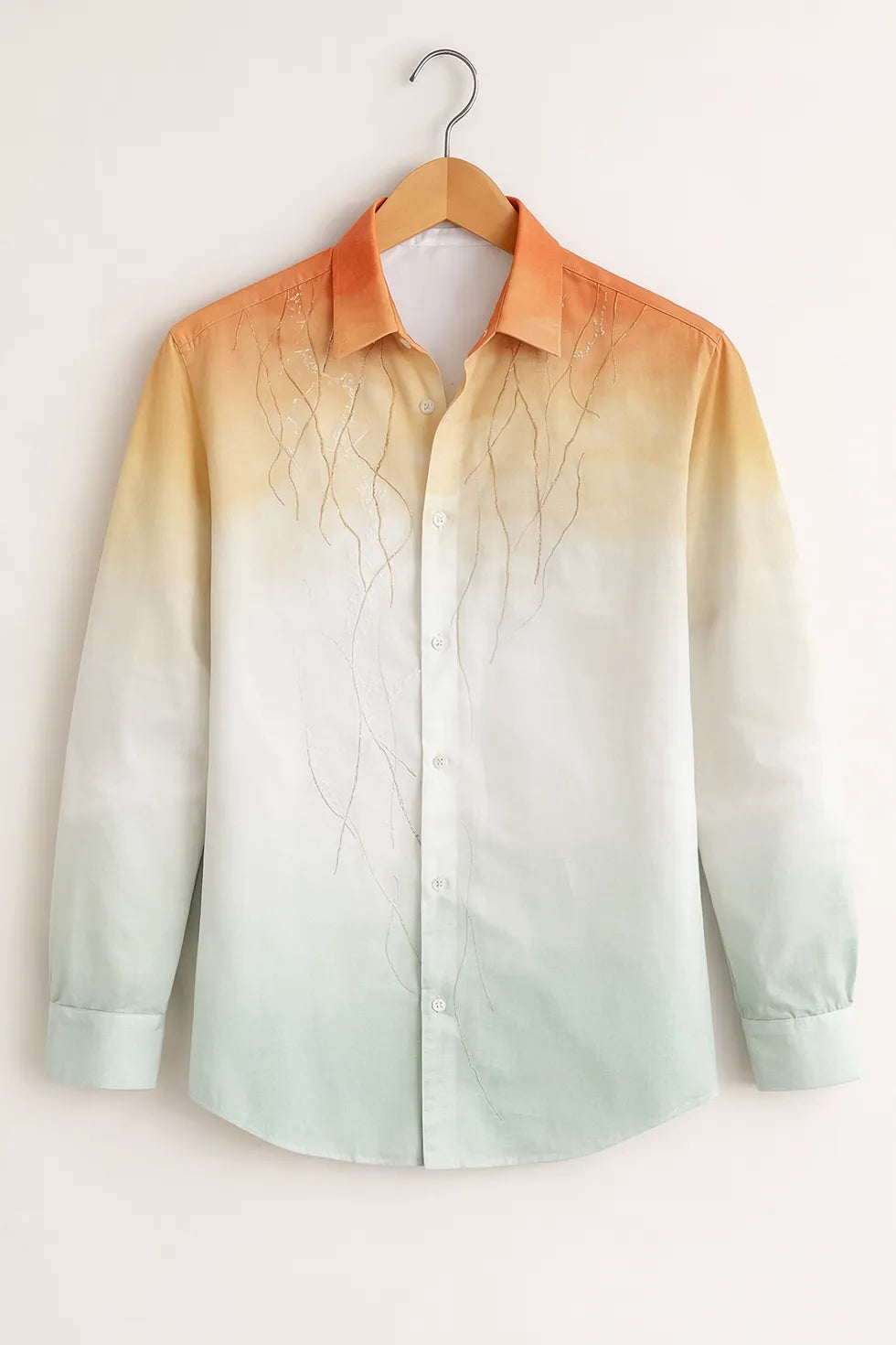 Men’s Ombre Gradient Embroidered Shirt
