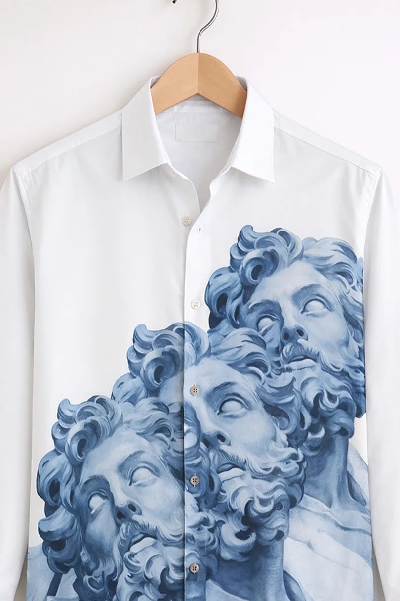 Men’s White Classical Statue Art Shirt