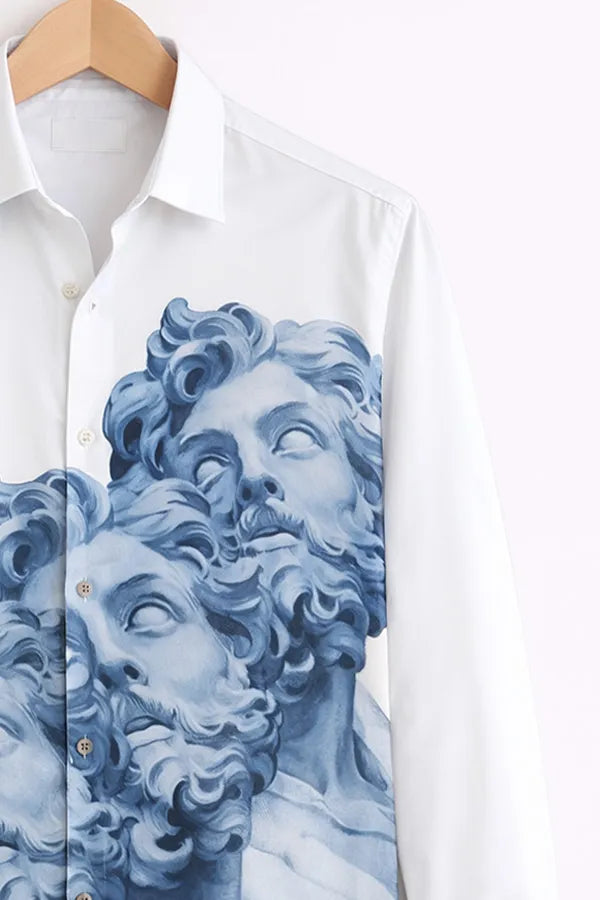 Men’s White Classical Statue Art Shirt